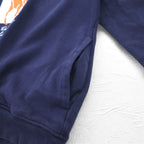 POLO RALPH LAUREN ポニー プリント プルオーバー パーカー M ネイビー 裏起毛 サイドポケット