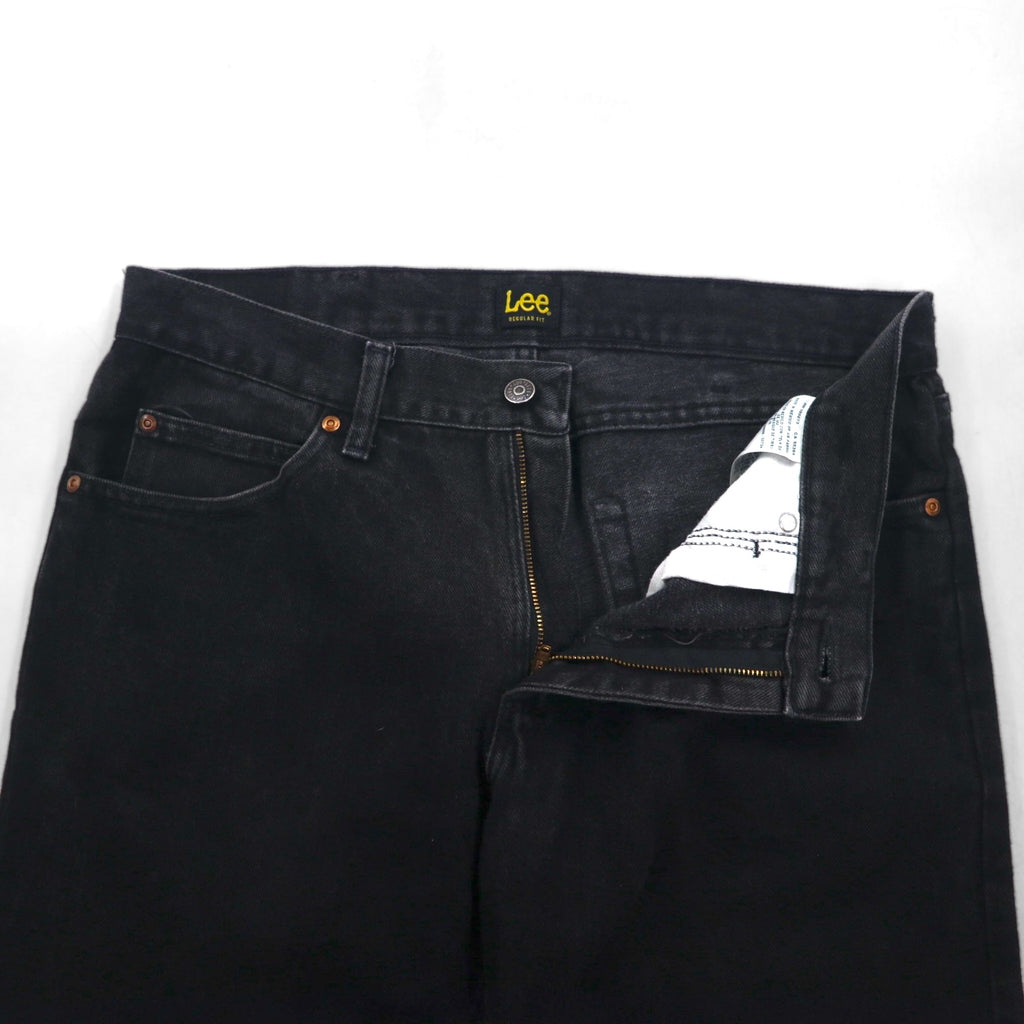 Lee Regular Fit Straight Jeans, Black Denim Pants, Size L, Zipper Fly, USA Model, 2008908, Made in Mexico