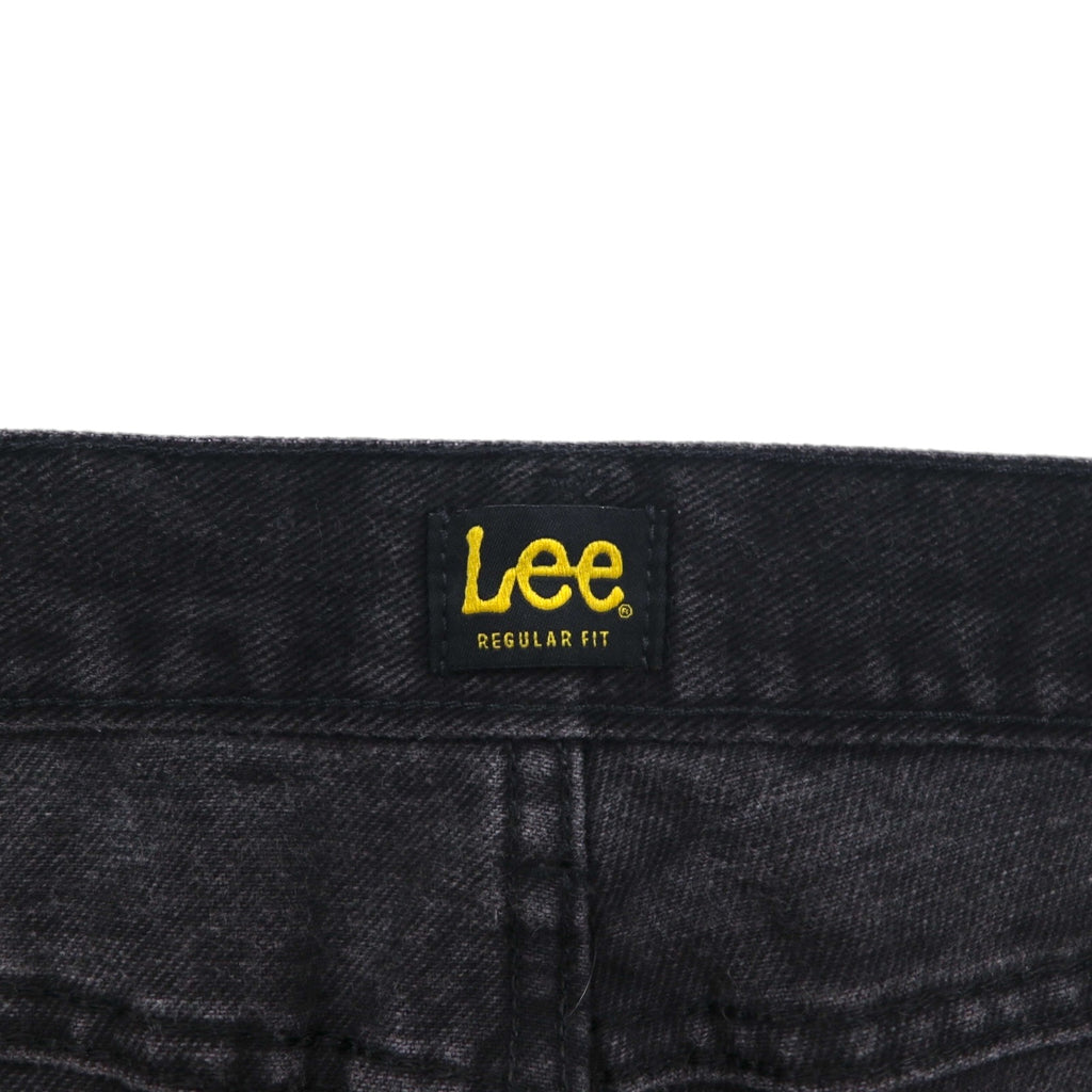 Lee Regular Fit Straight Jeans, Black Denim Pants, Size L, Zipper Fly, USA Model, 2008908, Made in Mexico