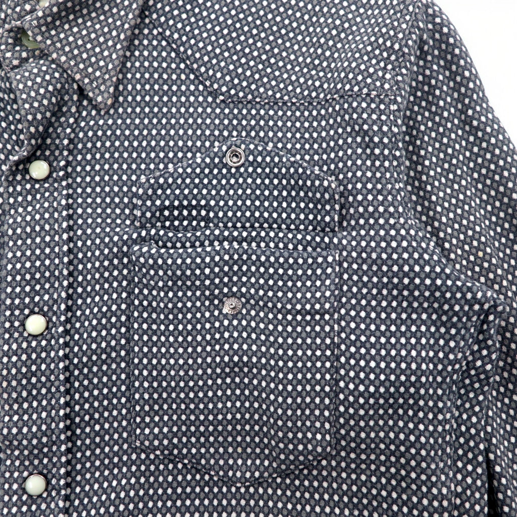 Wrangler 90s All-Over Print Western Shirt, Medium, Grey, Cotton, Front Pocket