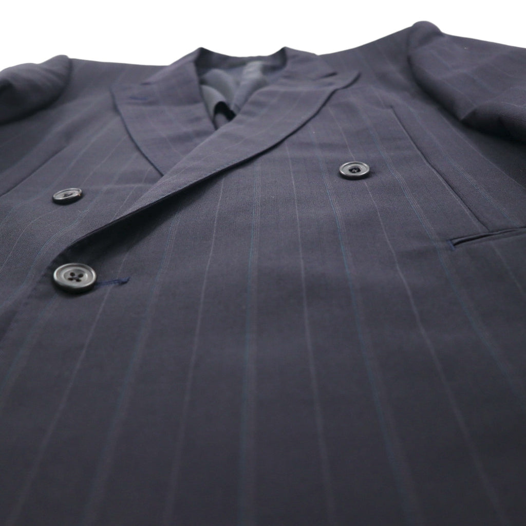 BURBERRY Made in Japan Peak Lapel Double-Breasted Blazer Suit, Size M, Wool and Mohair Stripe