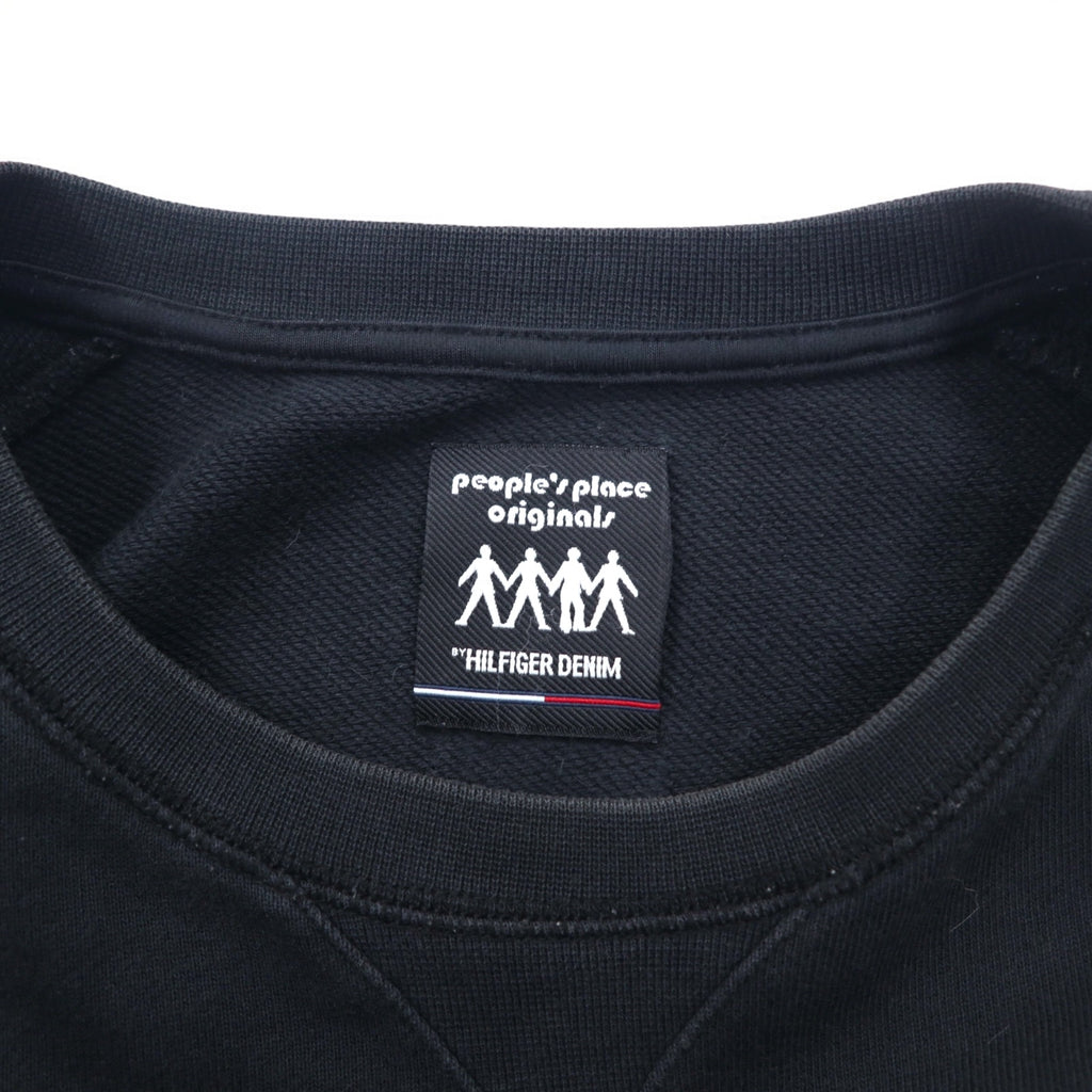 HILFIGER DENIM (TOMMY HILFIGER) NY Print Sweatshirt L Black people's place original Made in Turkey