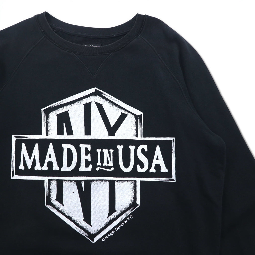 HILFIGER DENIM (TOMMY HILFIGER) NY Print Sweatshirt L Black people's place original Made in Turkey