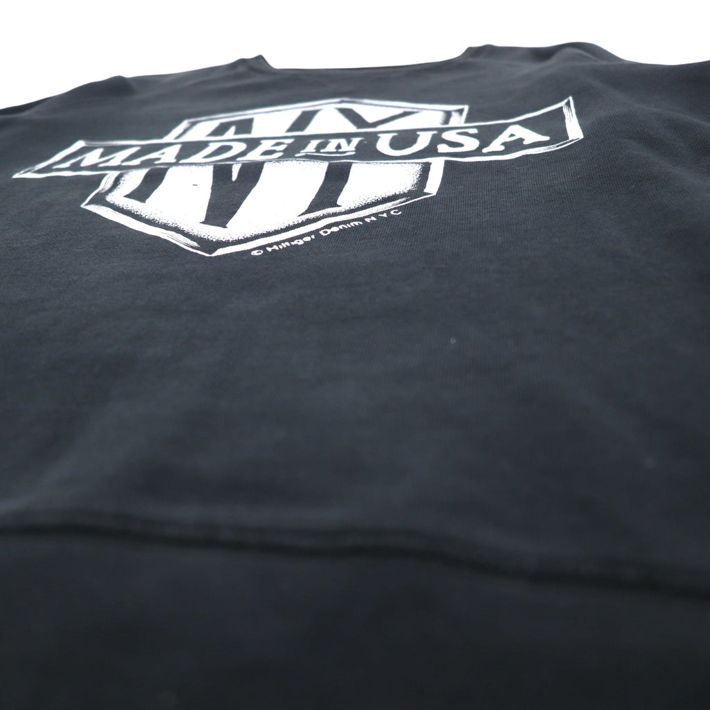 HILFIGER DENIM (TOMMY HILFIGER) NY Print Sweatshirt L Black people's place original Made in Turkey