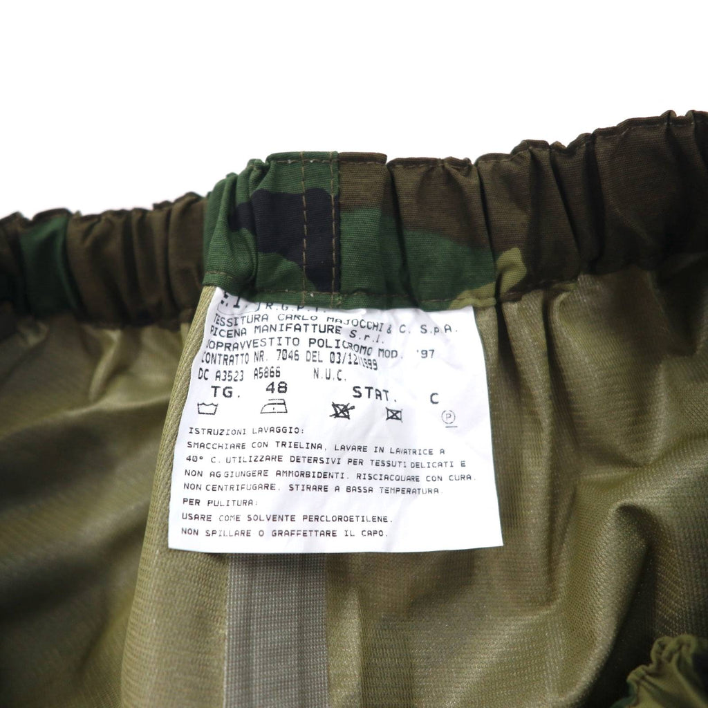 Vintage 90s Italian Army Tech Pants E.I. 90年代 イタリア軍 ミリタリー ナイロンパンツ レインパンツ M カーキ ウッドランド カモフラ 防水