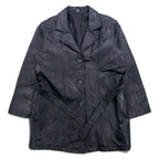 日本然リトテ-古着オンライン-90年代 ツギハギジャン レザーコート XL ブラック レザー パッチワーク ベルト付き-