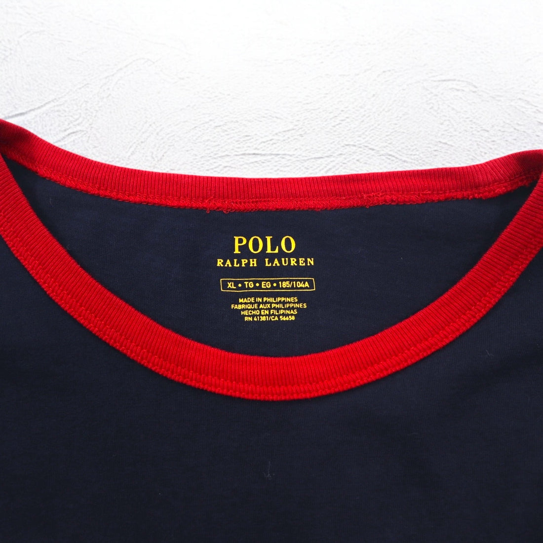 POLO RALPH LAUREN リンガーネック ベースボール プリント Tシャツ XL ネイビー Novelty Polo Swoosh Tee
