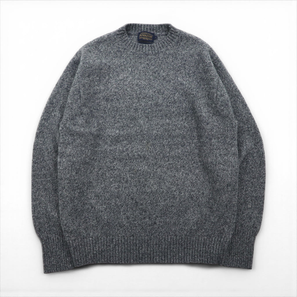 PENDLETON Shetland Wool Crew Neck Knit Sweater, Size L, Gray, SHETLAND WASHABLE WOOL AF632-61322