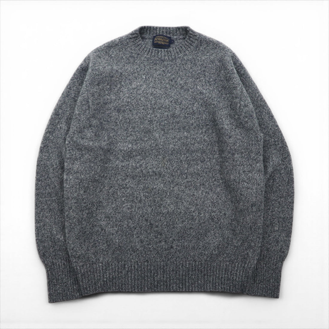 PENDLETON Shetland Wool Crew Neck Knit Sweater, Size L, Gray, SHETLAND WASHABLE WOOL AF632-61322