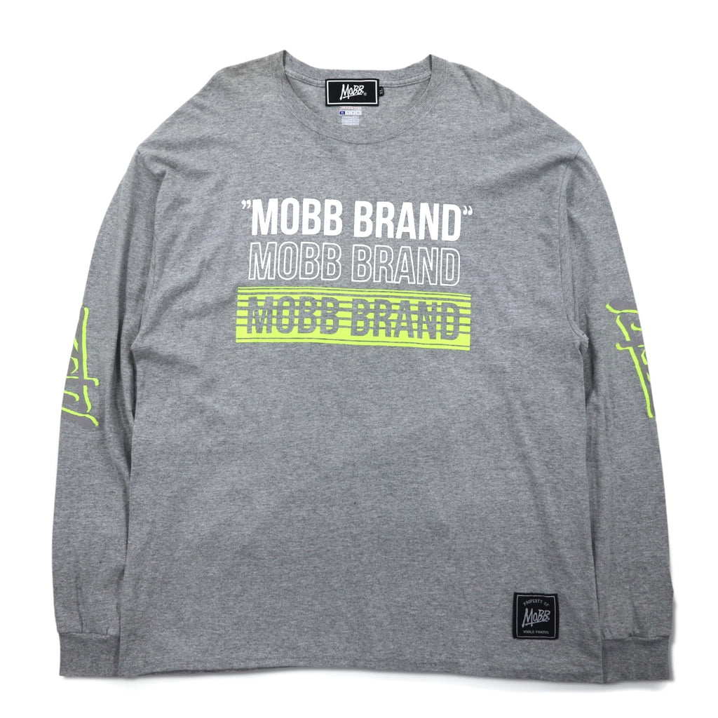 MOBB. × Champion ロングスリーブ Tシャツ ロンT XL グレー 袖プリント エルサルバドル製