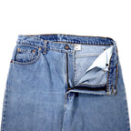 Levi's Made in Canada 90s 550 Relaxed Fit Tapered Denim Pants Size 32 Blue Cotton Zipper Fly Button Back 217 59550-4891