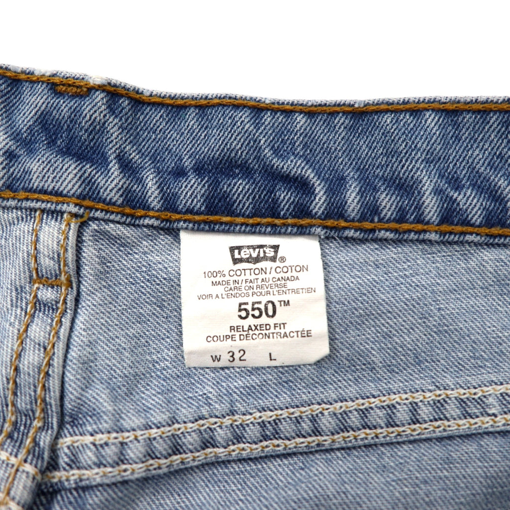 Levi's Made in Canada 90s 550 Relaxed Fit Tapered Denim Pants Size 32 Blue Cotton Zipper Fly Button Back 217 59550-4891