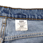 Levi's Made in Canada 90s 550 Relaxed Fit Tapered Denim Pants Size 32 Blue Cotton Zipper Fly Button Back 217 59550-4891