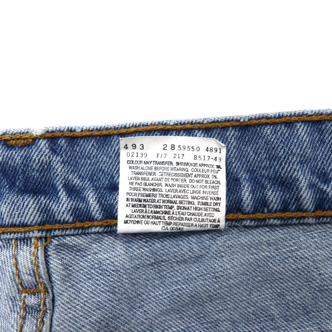 Levi's Made in Canada 90s 550 Relaxed Fit Tapered Denim Pants Size 32 Blue Cotton Zipper Fly Button Back 217 59550-4891