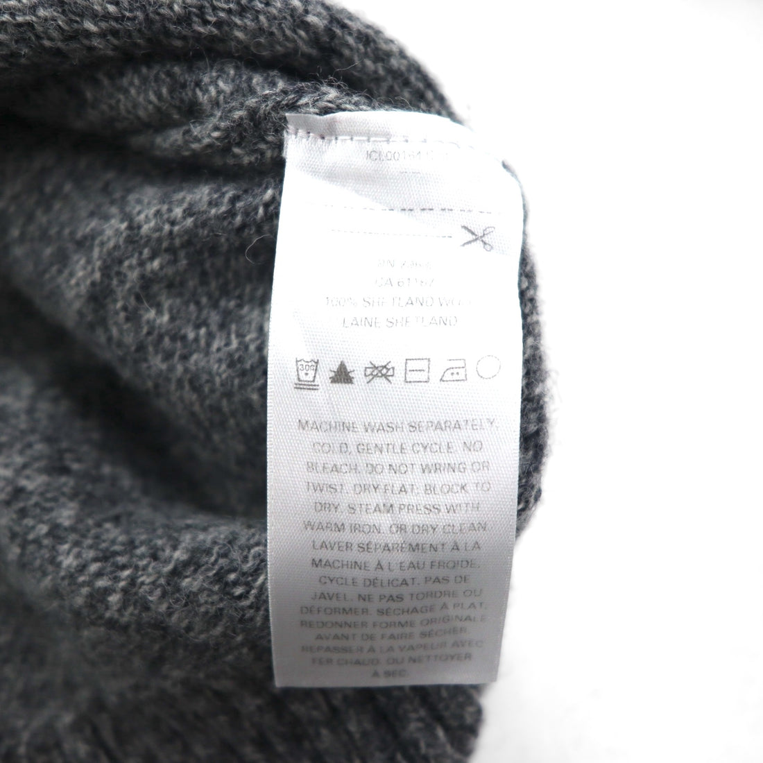 PENDLETON Shetland Wool Crew Neck Knit Sweater, Size L, Gray, SHETLAND WASHABLE WOOL AF632-61322