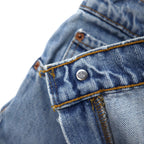 Levi's Made in Canada 90s 550 Relaxed Fit Tapered Denim Pants Size 32 Blue Cotton Zipper Fly Button Back 217 59550-4891