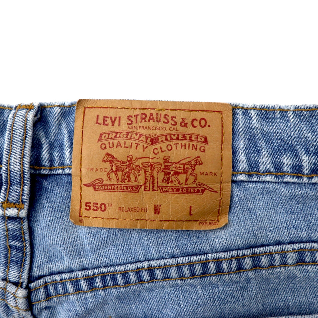 Levi's Made in Canada 90s 550 Relaxed Fit Tapered Denim Pants Size 32 Blue Cotton Zipper Fly Button Back 217 59550-4891