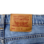 Levi's Made in Canada 90s 550 Relaxed Fit Tapered Denim Pants Size 32 Blue Cotton Zipper Fly Button Back 217 59550-4891