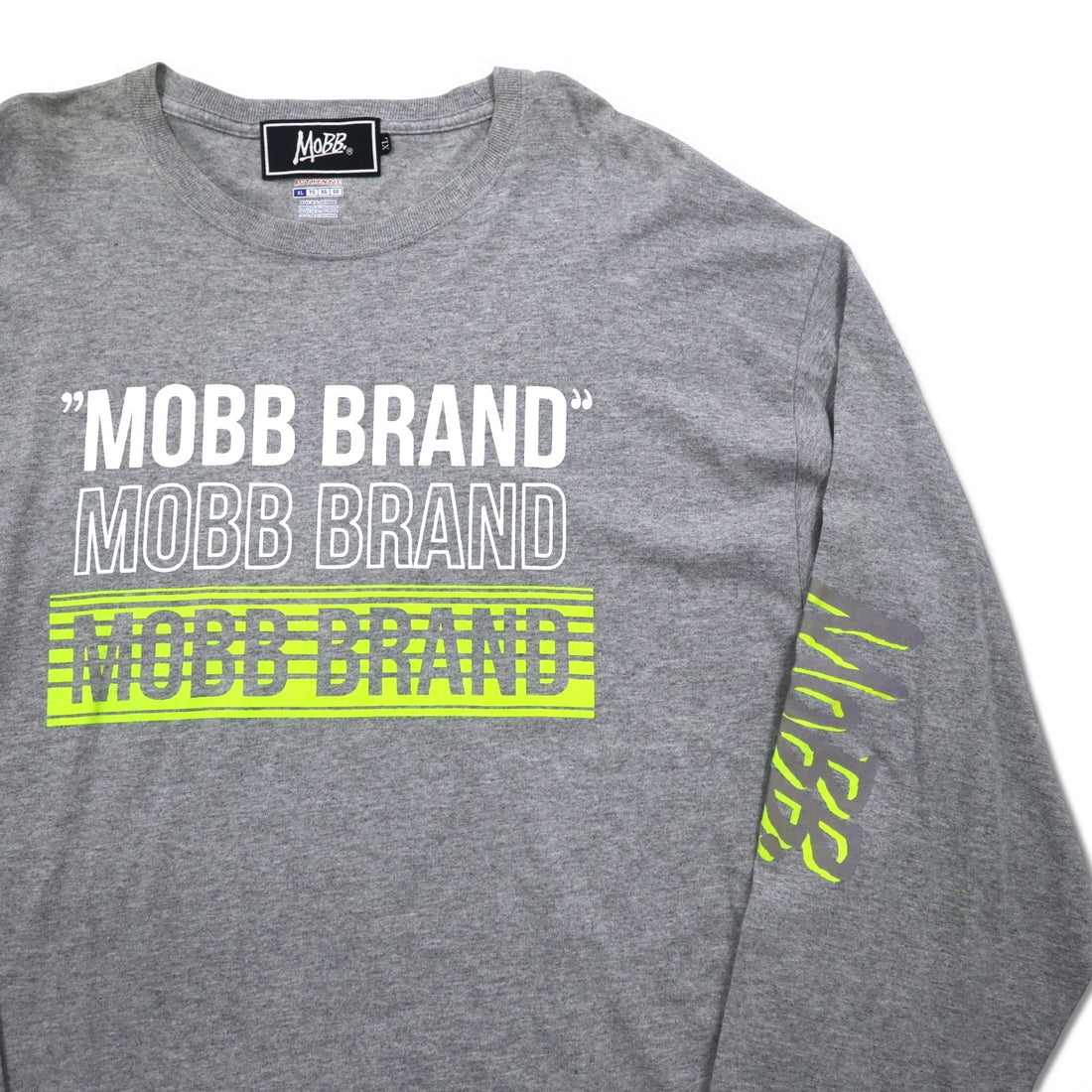 MOBB. × Champion ロングスリーブ Tシャツ ロンT XL グレー 袖プリント エルサルバドル製