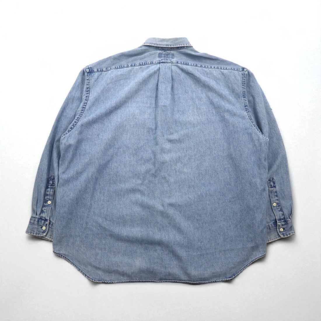 Polo Ralph Lauren 90年代 BIG SHIRT ボタンダウン デニム シャツ 2XL インディゴ 胸ポケット スモールポニー刺繡