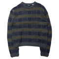 日本然リトテ-古着オンライン-YVES SAINT LAURENT pour homme ニット セーター M グレー 総柄 チェック ウール オールド-Yves Saint Laurent Pour Homme Knit Sweater M Gray Patterned Checked Wool Vintage