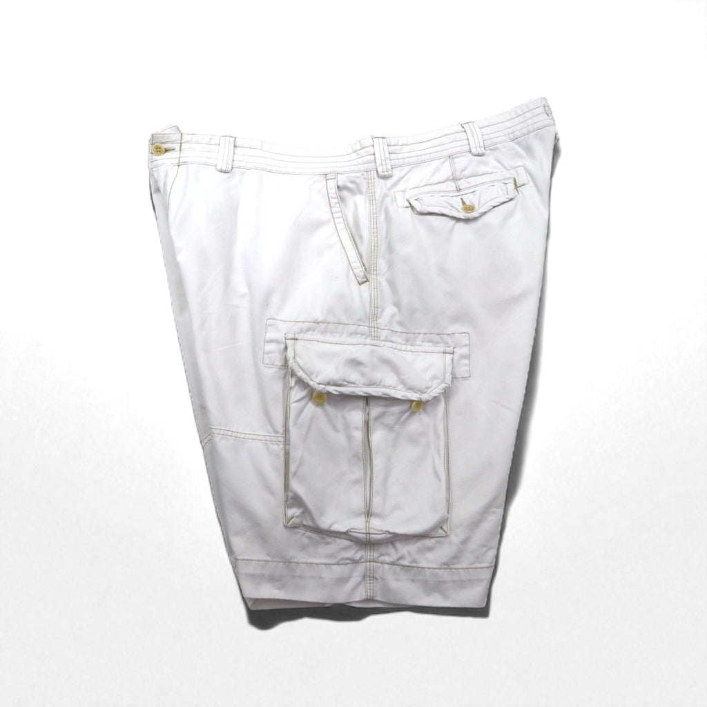 Polo by Ralph Lauren 90s Oversized Polo Chino Baggy Short Cargo Pants, 3XL, White, Knee-Length