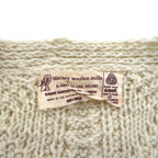 80s Ireland Vintage Fisherman Knit フィッシャーマン アラン ニット カーディガン M  ローゲージ くるみボタン Blarney Woollen Mills アイルランド製