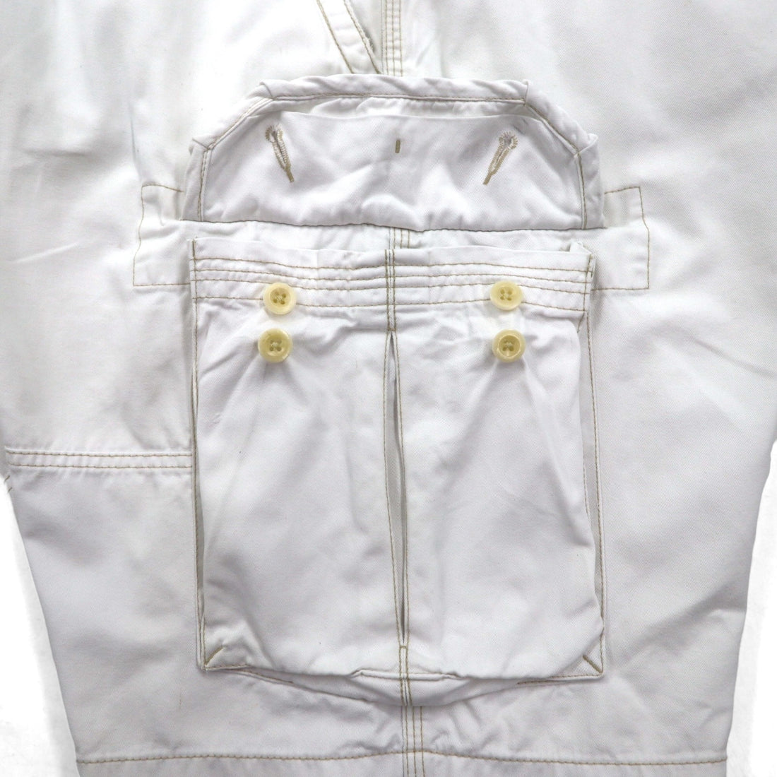 Polo by Ralph Lauren 90s Oversized Polo Chino Baggy Short Cargo Pants, 3XL, White, Knee-Length