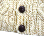 80s Ireland Vintage Fisherman Knit フィッシャーマン アラン ニット カーディガン M  ローゲージ くるみボタン Blarney Woollen Mills アイルランド製
