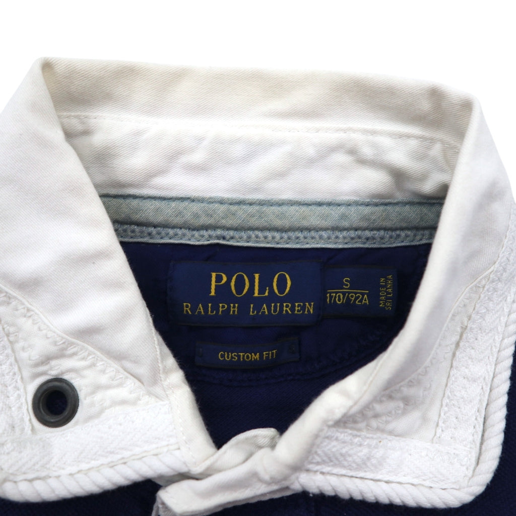 POLO RALPH LAUREN Striped Polo Shirt, Size Small, Navy, Striped, Pique, Embroidered Emblem Logo, RLYC