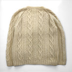 80s Ireland Vintage Fisherman Knit フィッシャーマン アラン ニット カーディガン M  ローゲージ くるみボタン Blarney Woollen Mills アイルランド製
