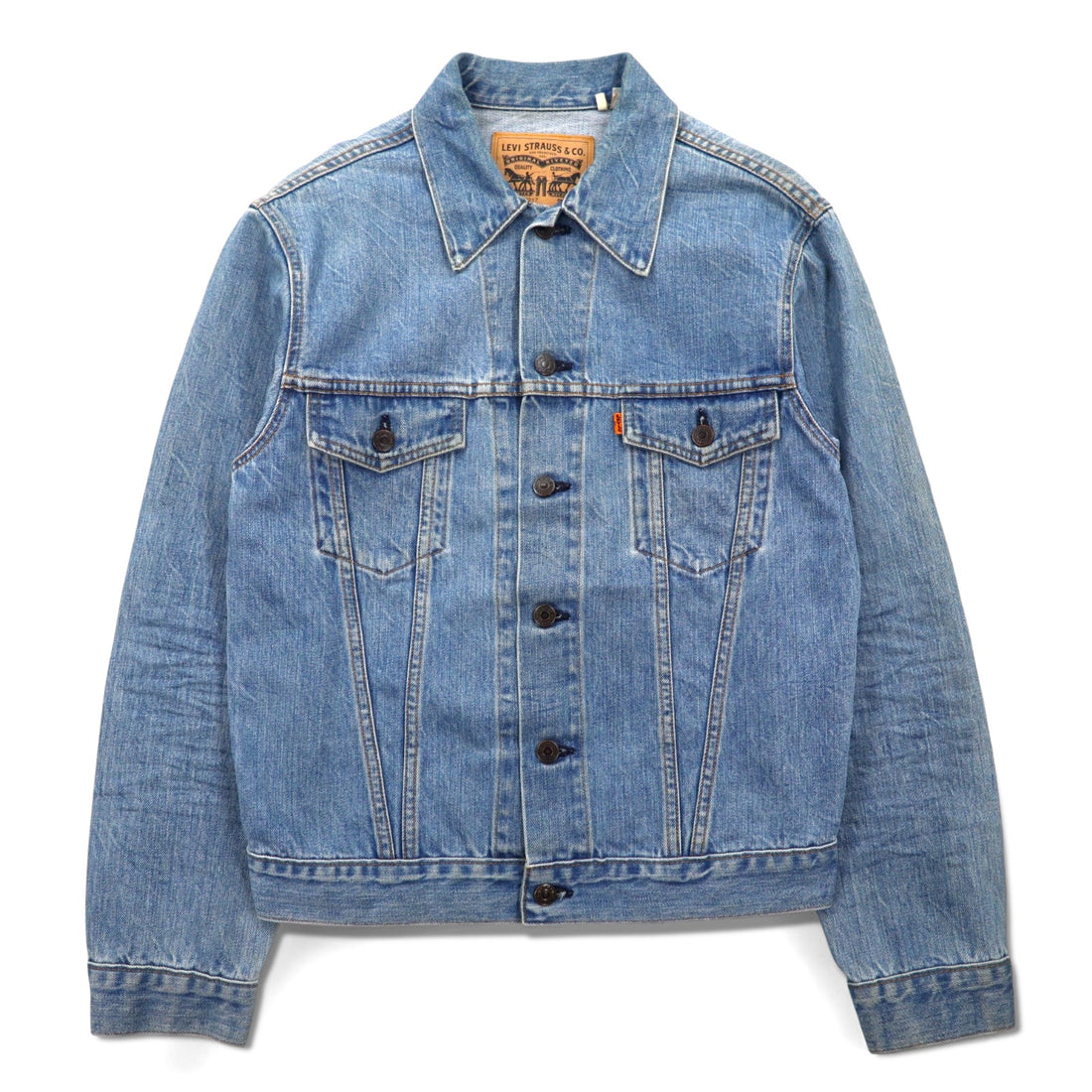 LEVI'S VINTAGE CLOTHING (LVC) USA made 1970s Reproduction 3rd Type Denim Jacket G-Jean M Blue Orange Tab 72351-0003