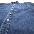Polo Jeans Co. Ralph Lauren 90s Denim Work Shirt, Size M, Indigo, Double Pocket, LM237