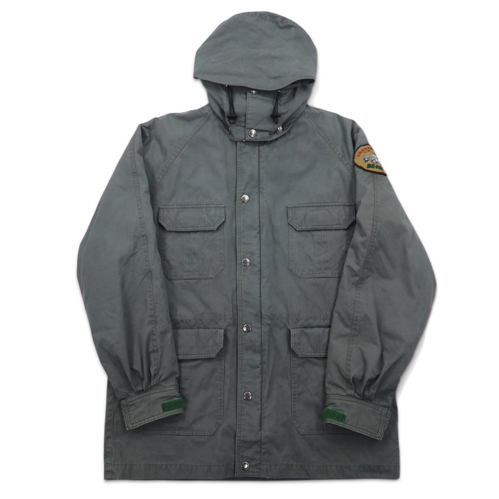 THE NORTH FACE detachable hood mountain parka M khaki cotton double zip zip-in-zip NY-2153