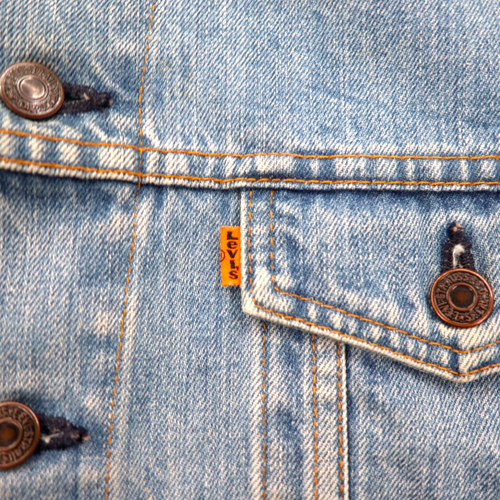 LEVI'S VINTAGE CLOTHING (LVC) USA made 1970s Reproduction 3rd Type Denim Jacket G-Jean M Blue Orange Tab 72351-0003