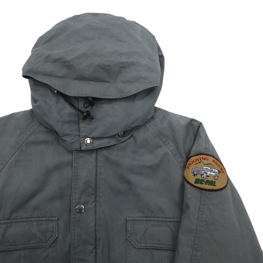THE NORTH FACE detachable hood mountain parka M khaki cotton double zip zip-in-zip NY-2153