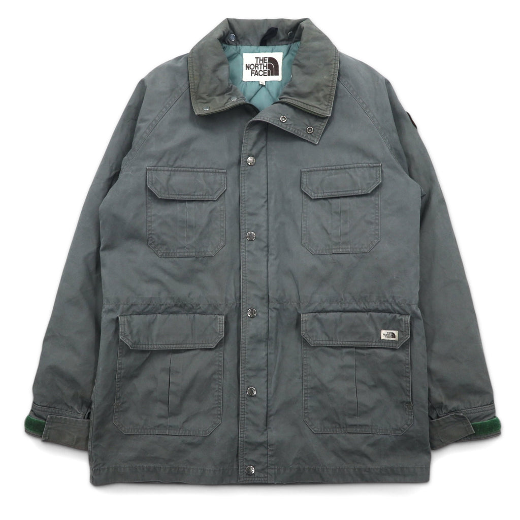 THE NORTH FACE detachable hood mountain parka M khaki cotton double zip zip-in-zip NY-2153