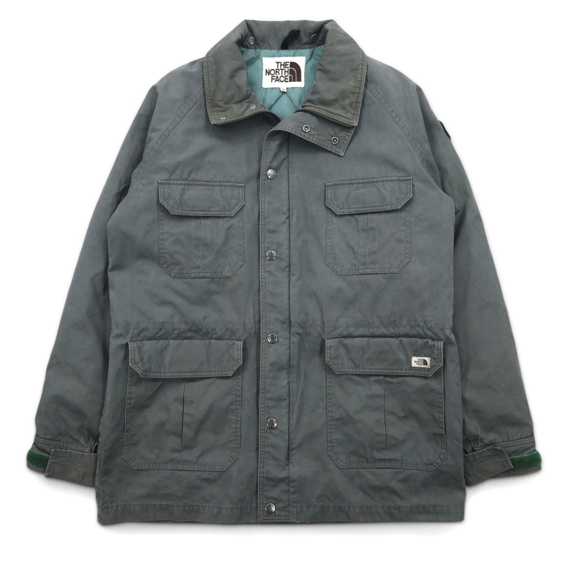 THE NORTH FACE detachable hood mountain parka M khaki cotton double zip zip-in-zip NY-2153