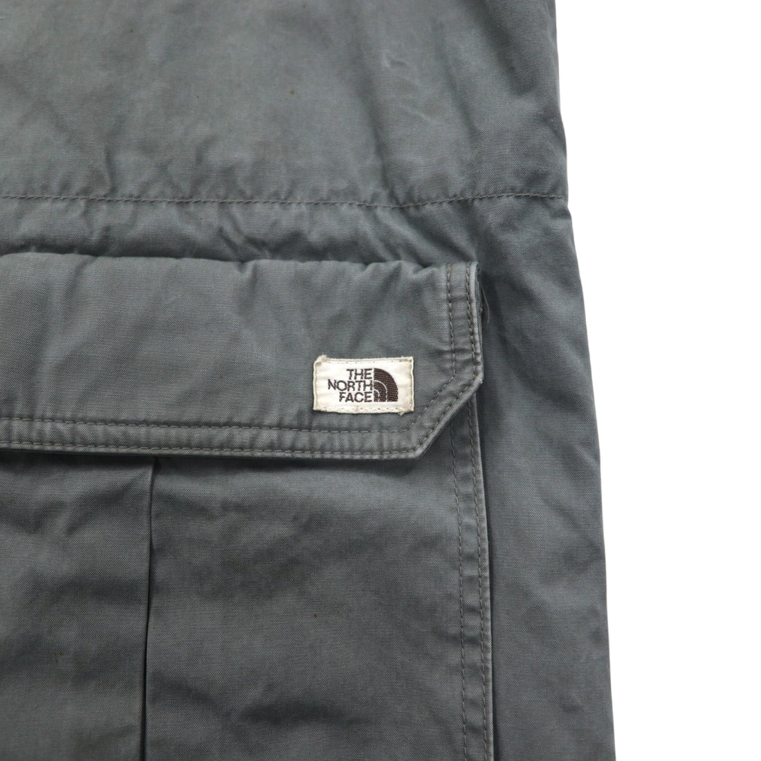 THE NORTH FACE detachable hood mountain parka M khaki cotton double zip zip-in-zip NY-2153