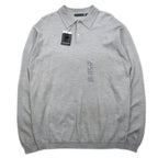 consensus merino wool knit polo shirt sweater XL grey wool unused