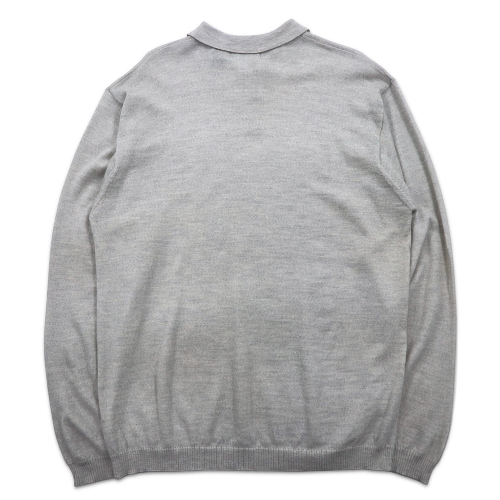 consensus merino wool knit polo shirt sweater XL grey wool unused