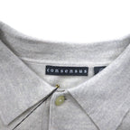 consensus merino wool knit polo shirt sweater XL grey wool unused