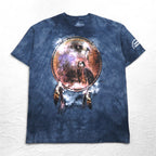 THE MOUNTAIN USA製 タイダイ Tシャツ XL ネイビー アニマル プリント イーグル ドリームキャッチャー