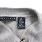 consensus merino wool knit polo shirt sweater XL grey wool unused