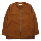 Kelen Fake Suede No Collar Jacket L Brown FAKE SUEDE NO COLLAR ZIP UP SHIRT TAUPO KL16WSH74 Made in Japan