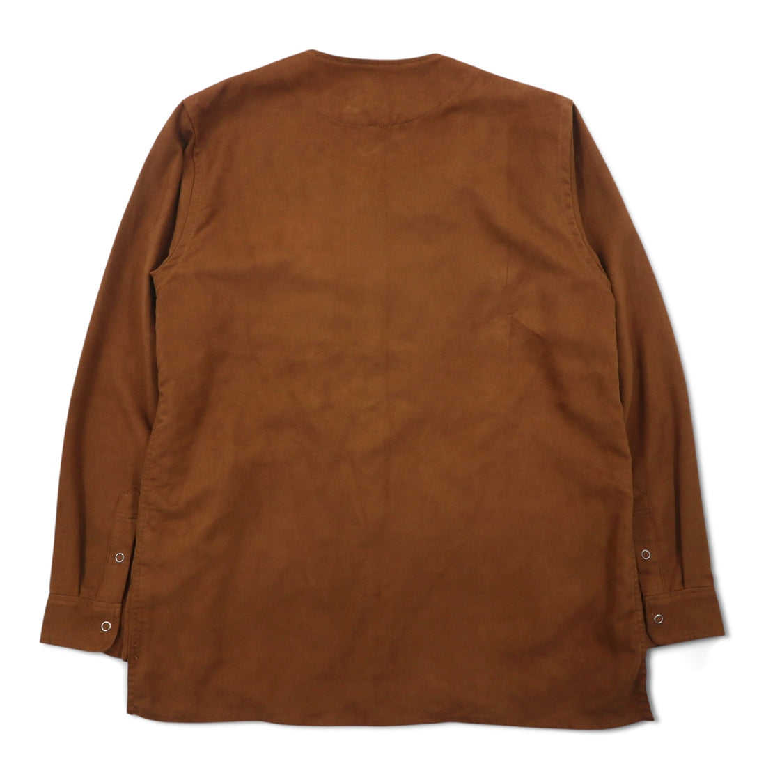 Kelen Fake Suede No Collar Jacket L Brown FAKE SUEDE NO COLLAR ZIP UP SHIRT TAUPO KL16WSH74 Made in Japan