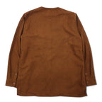 Kelen Fake Suede No Collar Jacket L Brown FAKE SUEDE NO COLLAR ZIP UP SHIRT TAUPO KL16WSH74 Made in Japan