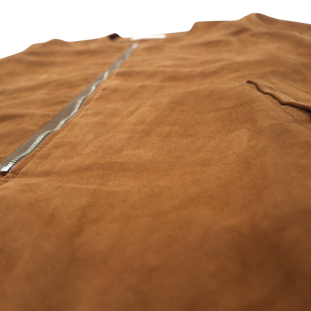 Kelen Fake Suede No Collar Jacket L Brown FAKE SUEDE NO COLLAR ZIP UP SHIRT TAUPO KL16WSH74 Made in Japan