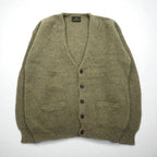 McGREGOR 80s Vintage Ribbed V-Neck Knit Cardigan, Size L, Wool, Elbow Patches, Handwarmer Pockets