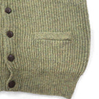 McGREGOR 80s Vintage Ribbed V-Neck Knit Cardigan, Size L, Wool, Elbow Patches, Handwarmer Pockets